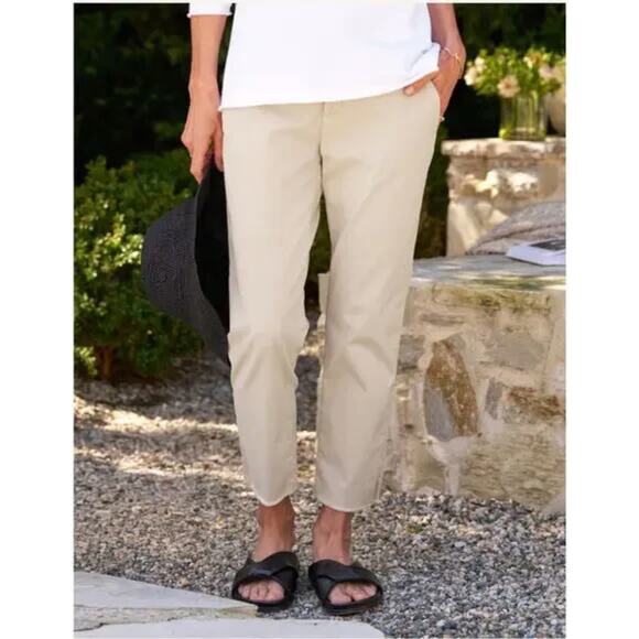 Frank & Eileen Wicklow Italian Chino Khaki Straight Leg Mid Rise Pants Size 10 - Picture 1 of 10